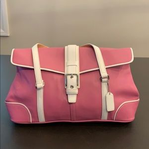 Pink leather Coach satchel